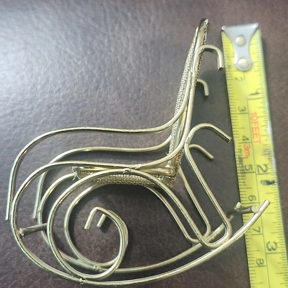 Two Miniature Gold Rocking Chairs - Picture 4 of 5